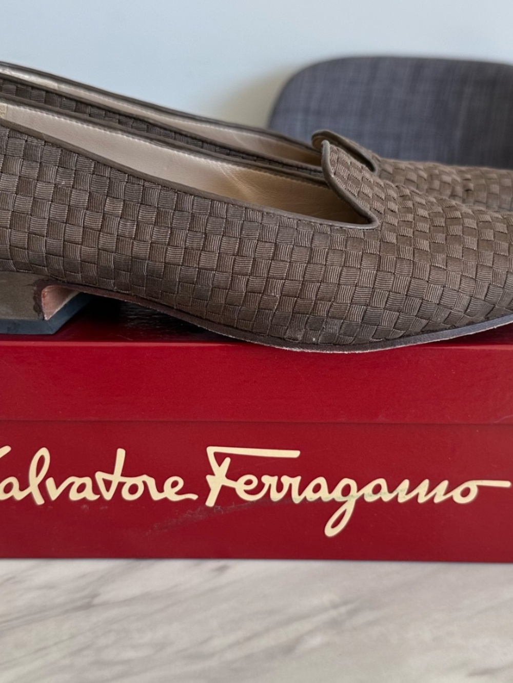Vintage Salvatore Ferragamo Regale Woven Loafers 9.5 AA w/ Box - Picture 4 of 7